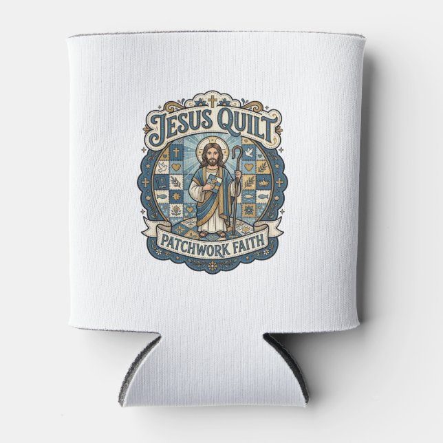 Jesus Quilt Patchwork Glaube Jesus Quilt Patchwork Dosenkühler (Vorderseite)