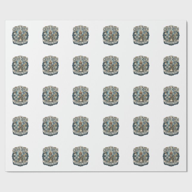 Jesus Quilt Patchwork Glaube Jesus Quilt Patchwork Geschenkpapier (Flach)