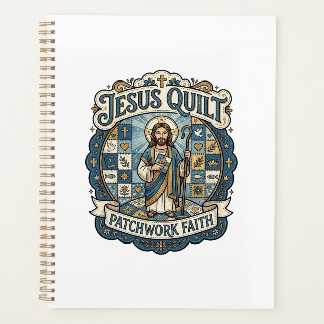 Jesus-Quilt-Patchwork-Glaube Jesus-Quilt-Patchwork Planer (Vorderseite)