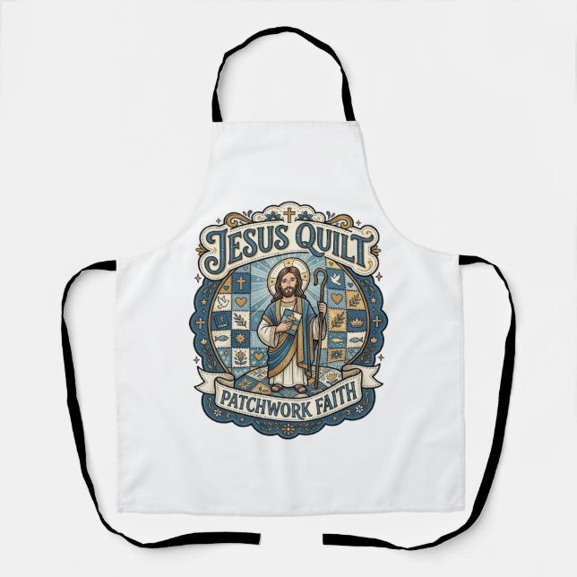Jesus Quilt Patchwork Glaube Jesus Quilt Patchwork Schürze (Vorderseite)