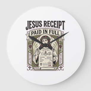 Jesus Quittung Vollständig Bezahlt Jesus Quittung Große Wanduhr