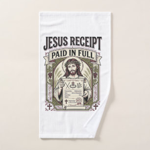 Jesus Quittung Vollständig Bezahlt Jesus Quittung Handtuch