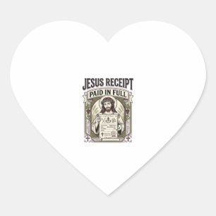 Jesus Quittung Vollständig Bezahlt Jesus Quittung Herz-Aufkleber