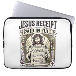 Jesus Quittung Vollständig Bezahlt Jesus Quittung  Laptopschutzhülle
