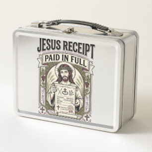 Jesus Quittung Vollständig Bezahlt Jesus Quittung Metall Brotdose