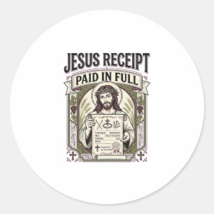 Jesus Quittung Vollständig Bezahlt Jesus Quittung Runder Aufkleber