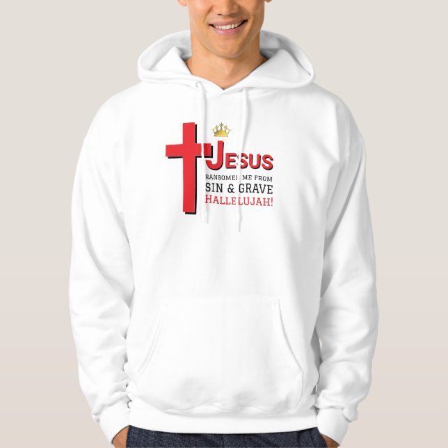 JESUS RANSOMED ME Christliche Osterzeit Hoodie (Vorderseite)