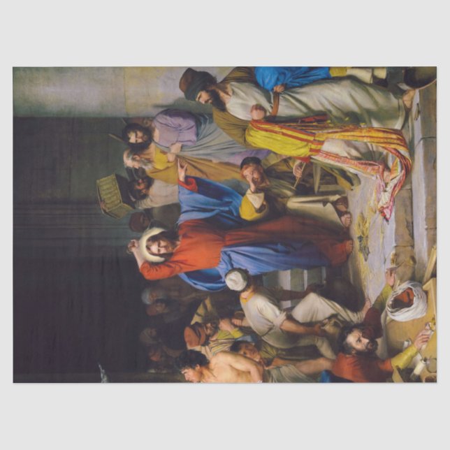 Jesus rätselt den Tempel von Carl Bloch Seidenpapier (Vorderseite)