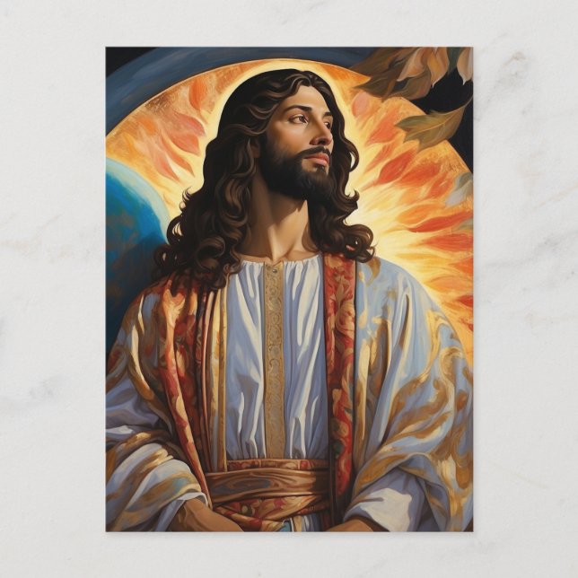 *~* Jesus Ready Heal Earth Universe AP50 Cosmic Postkarte (Vorderseite)