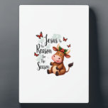 Jesus Reason for The Season Cow Christmas Christia Fotoplatte<br><div class="desc">Jesus Reason for The Season Cow Christmas Christian T-Shirt (3)</div>