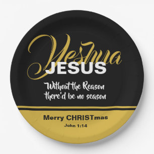 JESUS REASON SAASON Christlich Scripture CHRISTMAS Pappteller
