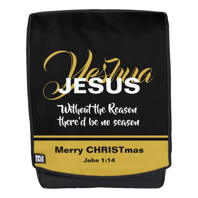 JESUS REASON SAASON Christliche Schrift Rucksack (Vorderseite)