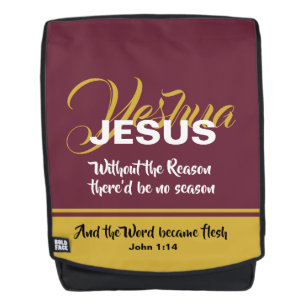 JESUS REASON SAASON Christliche Schrift Weihnachte Rucksack