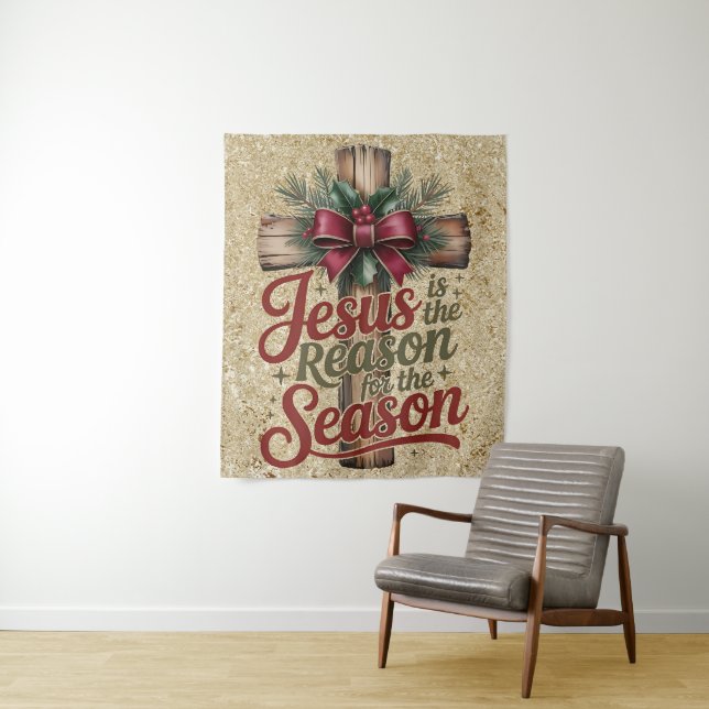 Jesus Reason Season Tapestry Wandteppich (Beispiel)