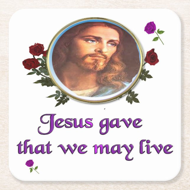 Jesus Rechteckiger Pappuntersetzer (Vorderseite)