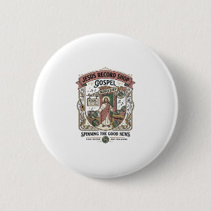 Jesus Record Shop Gospel Jesus Record Shop Christi Button