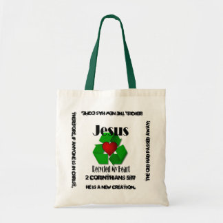 Jesus recycelte mein Herz Tragetasche