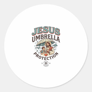 Jesus Regenschirm Schutz Jesus Regenschirm Schutzi Runder Aufkleber