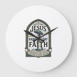 Jesus Regentag Glaube Jesus Regentag Christlicher Große Wanduhr