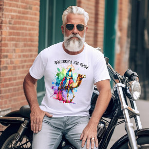 Jesus reitet auf einem Kamel durch eine lebendige  T-Shirt