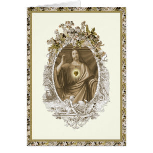 Jésus Religieux chrétien Floral Vintage