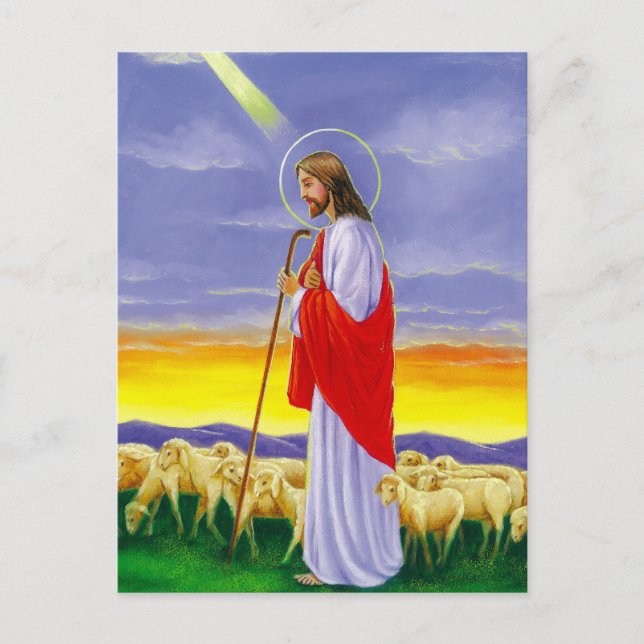 Jesus, religiöse Osterkarte Feiertagspostkarte (Vorderseite)