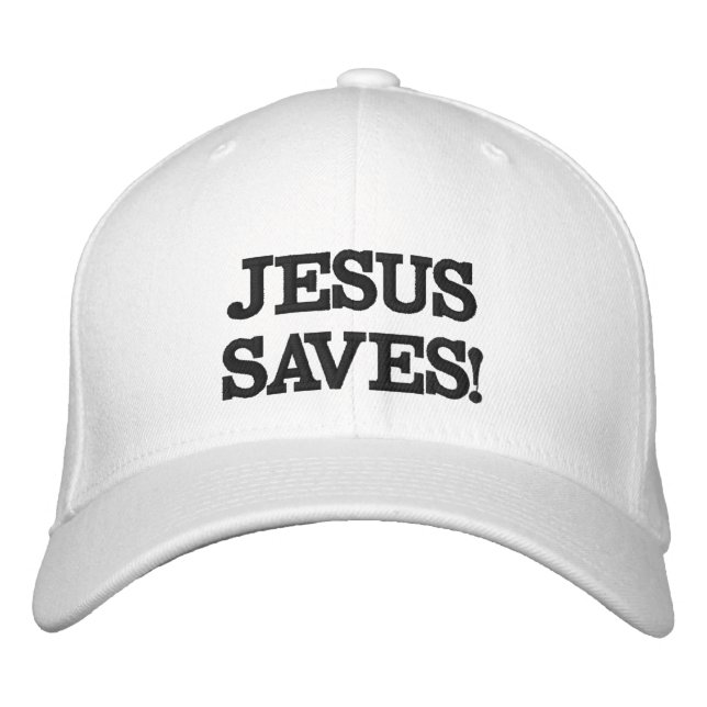 Jesus Rette! Bestickte Baseballkappe (Vorderseite)