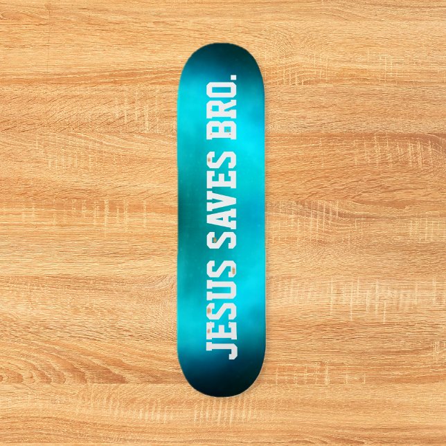 Jesus Rette Bro. Abstrakt Blue Haze Skateboard (Jesus Saves Bro. Abstract Blue Haze Skateboard)