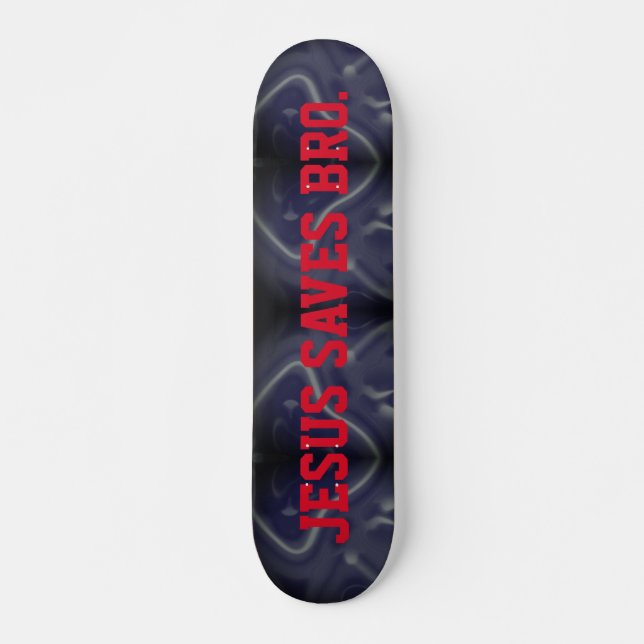 Jesus Rette Bro. Abstraktes Musterblaue Skateboard (Vorne)