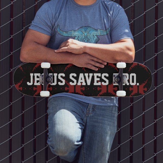 Jesus Rette Bro. Abstraktes Red Blood Skateboard (Außenbereich 3)