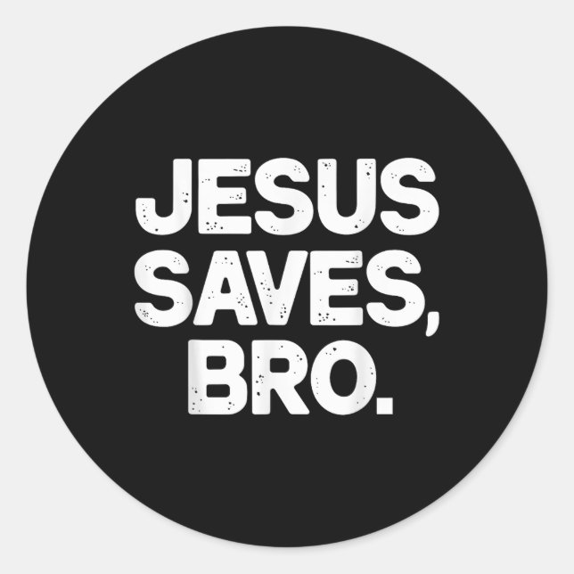 Jesus Rette Bro Christlich Runder Aufkleber (Vorderseite)