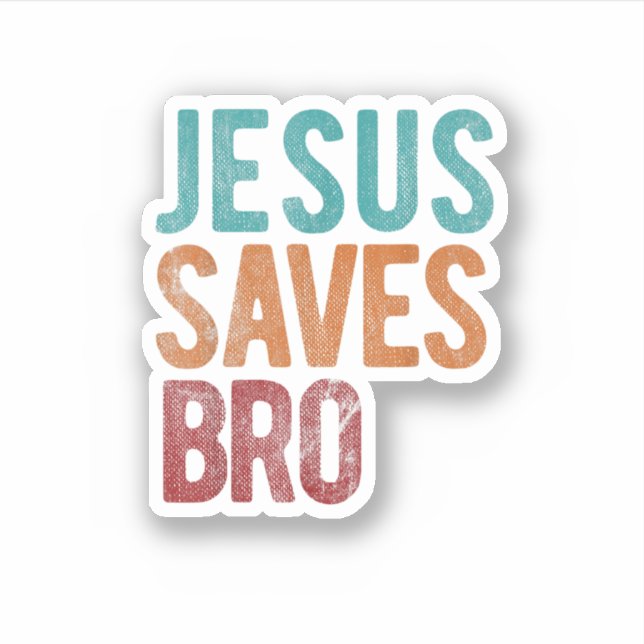 Jesus Rette Bro Christlicher religiöser Jesus Aufkleber (Vorderseite)