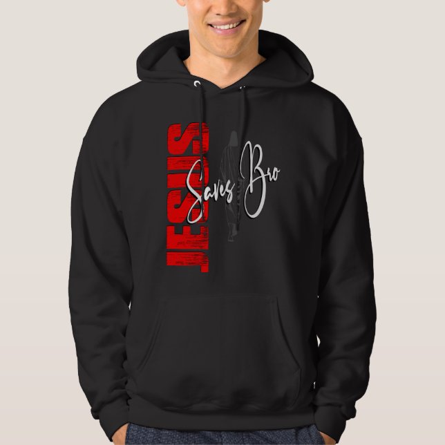 JESUS RETTE BRO VINTAG HOODIE (Vorderseite)