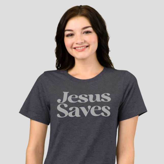 Jesus Rette Christliches Zitat aus der Inspiration Tri-Blend Shirt (Von Creator hochgeladen)