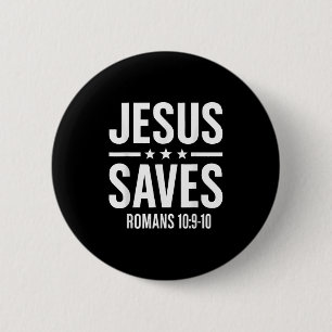 Jesus Rette die römische Bibel Verse Glaube Mensch Button