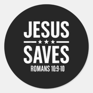 Jesus Rette die römische Bibel Verse Glaube Mensch Runder Aufkleber