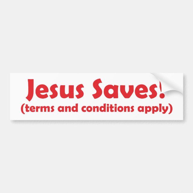 Jesus Rette - es gelten die Geschäftsbedingungen Autoaufkleber (Vorne)