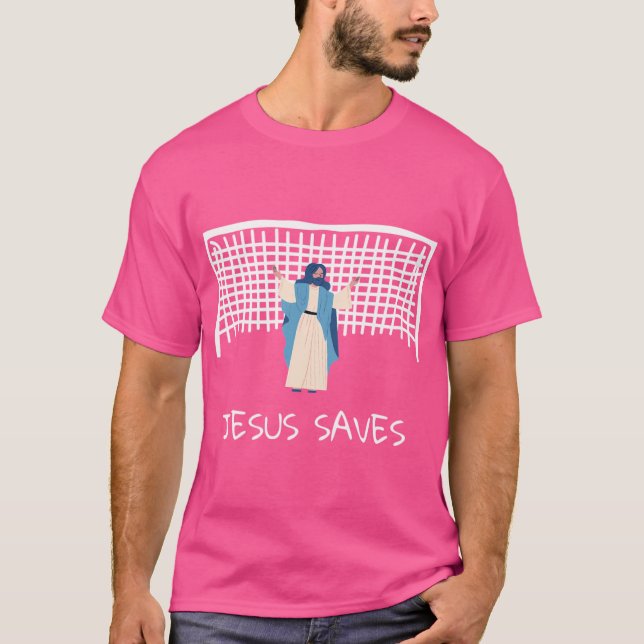 Jesus Rette Funny Christlich Meme T-Shirt (Vorderseite)