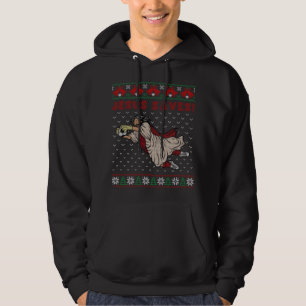 Jesus Rette Fußball Goal Keeper Ugly Christmas Swe Hoodie