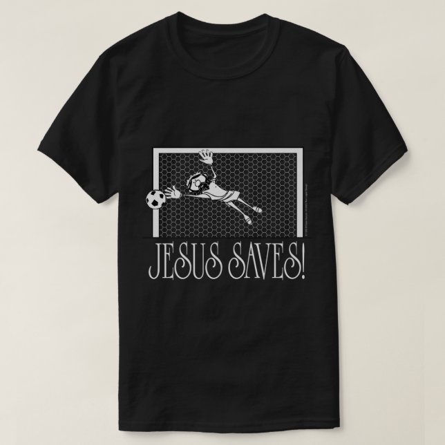 Jesus Rette Fußball T-Shirt (Design vorne)