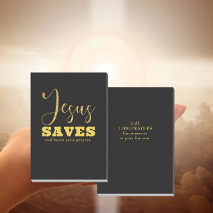 Jesus Rette Gelben Gold Glitzer Telefonnummerkarte