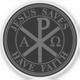 Jesus Rette, Glauben haben - Das Chi-Rho-Kreuz (gr Aufkleber