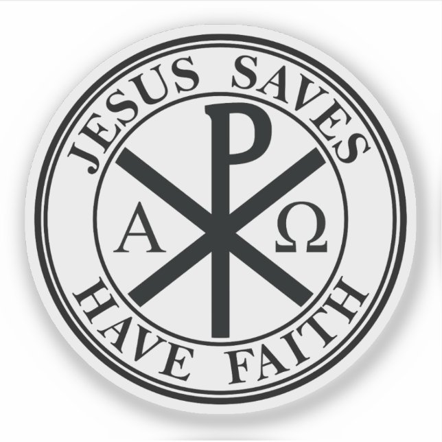 Jesus Rette, Glauben haben - Das Chi-Rho-Kreuz (sc Aufkleber (Vorderseite)