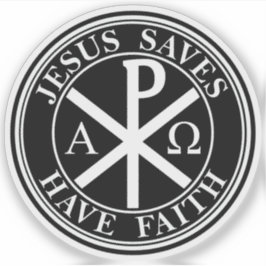 Jesus Rette, Glauben haben - Das Chi-Rho-Kreuz (we Aufkleber