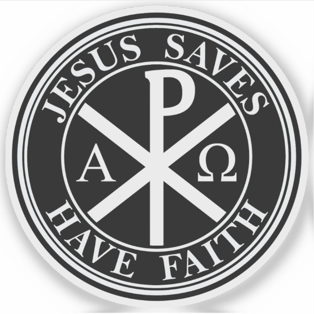 Jesus Rette, Glauben haben - Das Chi-Rho-Kreuz (we Aufkleber (Vorderseite)