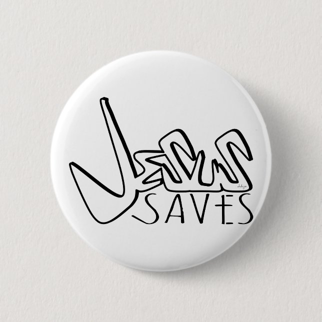 JESUS RETTE GRAFFITI BUTTON (Vorderseite)