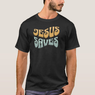 Jesus Rette Groovy Funky Christliches Christentum T-Shirt