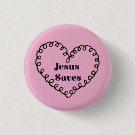 Jesus Rette Herz Button
