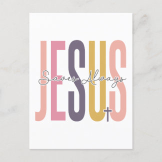Jesus, rette immer, glaubt an Gott, vertraue Jesus Postkarte