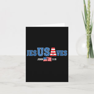 Jesus Rette Jesusaves Usa John 3_16 American Flag Karte